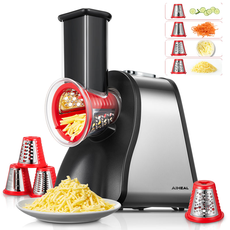 Aiheal Electric Cheese Grater, One-Touch Control,for Cheese, Cucumber, Carrot, Home Kitchen Use, BPA-Free