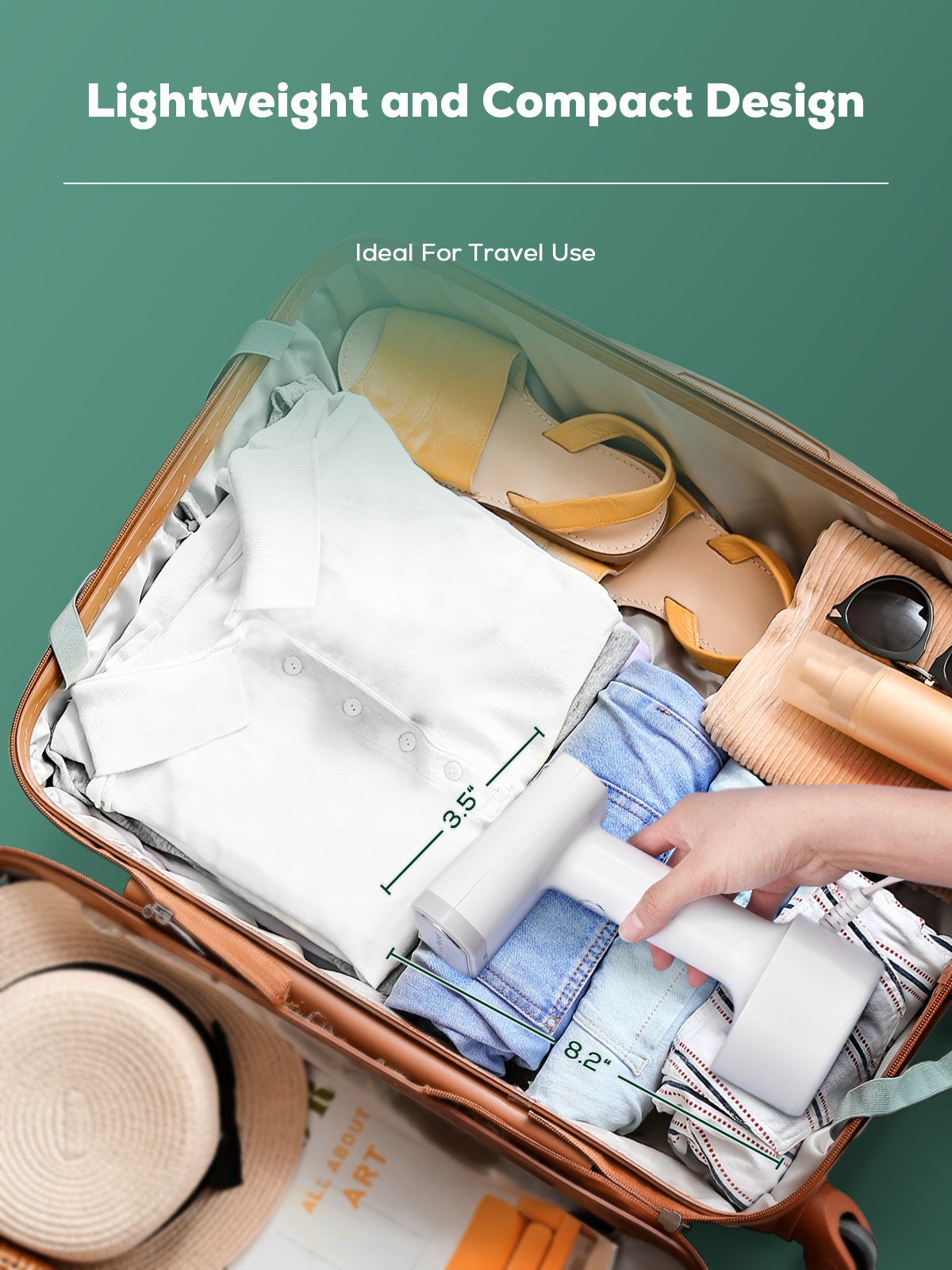 Aiheal Steamer for Clothes, Portable Garment Steamer for Travel, 1200W Power and 25s Fast Heat-up Handheld Clothes Steamer, Steam Iron with 140ML Water Tank for Kinds of Fabric Wrinkle Remove, White