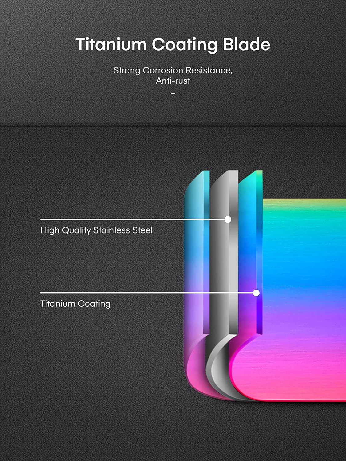 titanium coating blade, Aiheal Knife Set, rainbow style