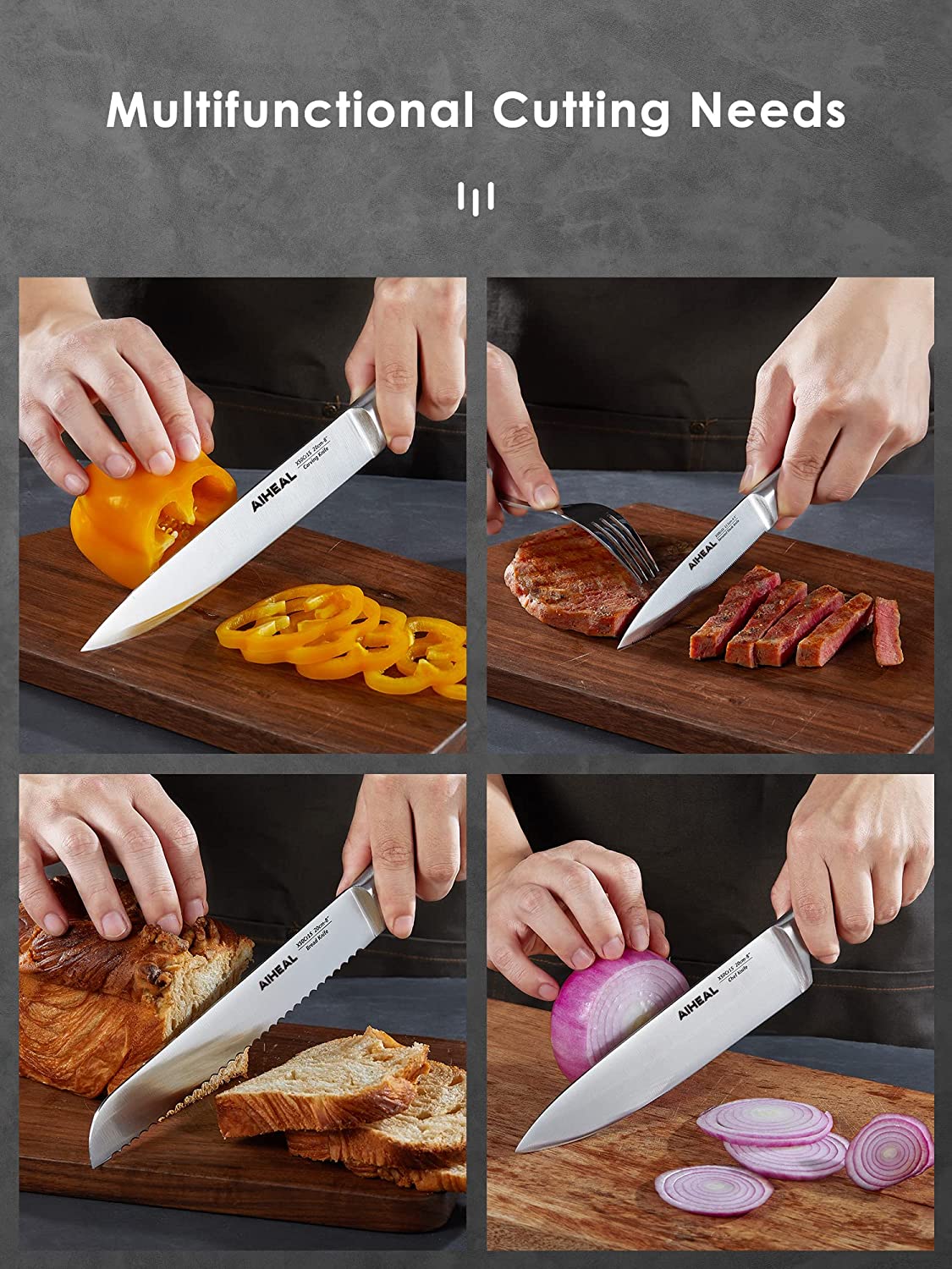 multifunctional cutting needs, 17 pcs knife set, sharp blade, stainless steel
