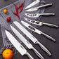 Aiheal Knife Set,17 Pieces Stainless Steel Kitchen Knife Set with Clear Acrylic Knife Stand, Super Sharp knives in One Piece Design